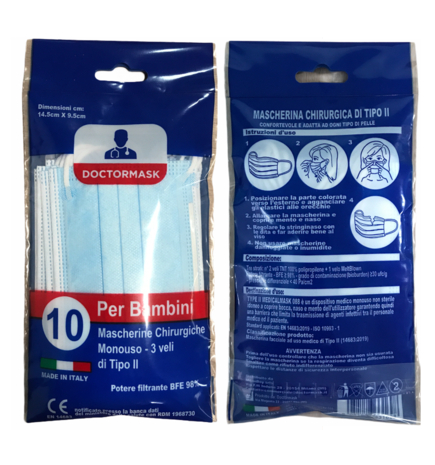 Mascherina Baby Monouso, 10 Pezzi